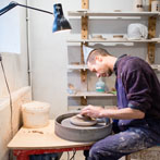 James and Tilla Waters in their workshop 2016